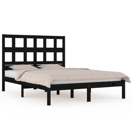Giroletto Nero in Legno Massello di Pino 140x190 cm