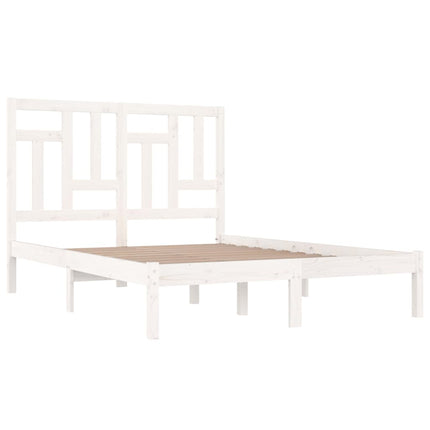 Giroletto senza Materasso Bianco 200x200 cm Legno Massello Pino