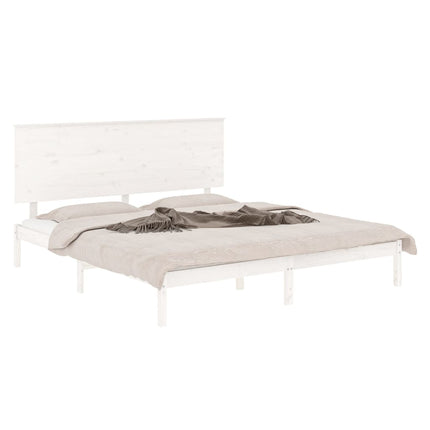 Giroletto senza Materasso Bianco 200x200 cm Legno Massello Pino