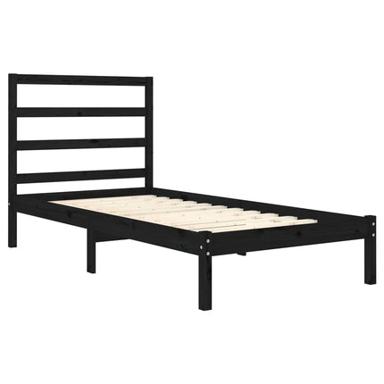Giroletto in Legno Massello Nero 75x190 cm Small Single