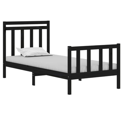 Giroletto in Legno Massello Nero 75x190 cm Small Single