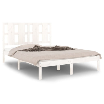 Giroletto senza Materasso Bianco 140x200 cm Legno Massello Pino