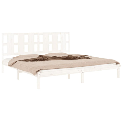 Giroletto senza Materasso Bianco 200x200 cm Legno Massello Pino
