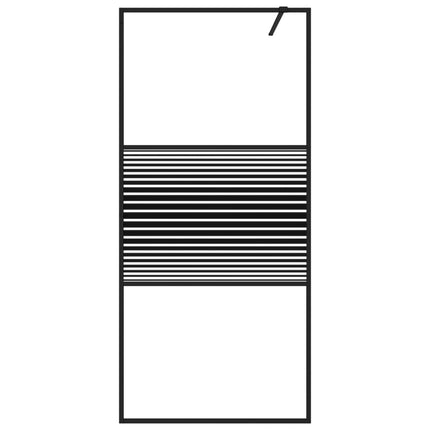 Parete Doccia Walk in Nero 90x195 cm Vetro Trasparente ESG