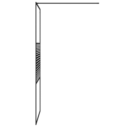Parete Doccia Walk in Nero 90x195 cm Vetro Trasparente ESG