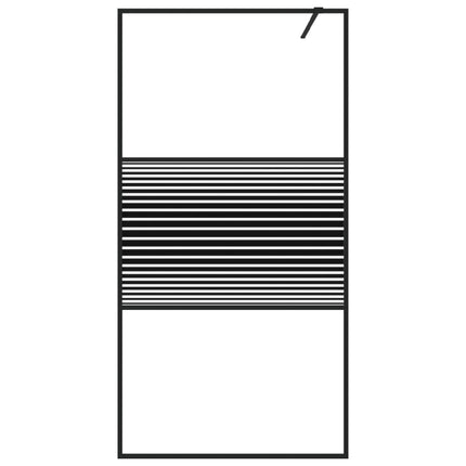 Parete Doccia Walk in Nero 100x195 cm Vetro Trasparente ESG