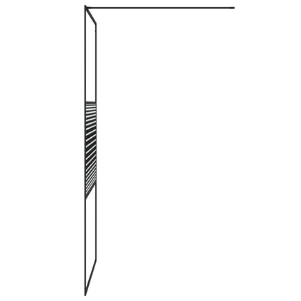 Parete Doccia Walk in Nero 100x195 cm Vetro Trasparente ESG