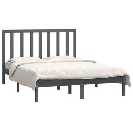 Giroletto Grigio in Legno Massello di Pino 135x190 cm Double