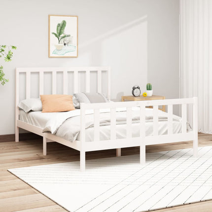 Giroletto senza Materasso Bianco 140x200 cm Legno Massello Pino