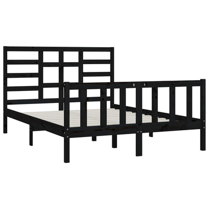 Giroletto Nero in Legno Massello di Pino 160x200 cm