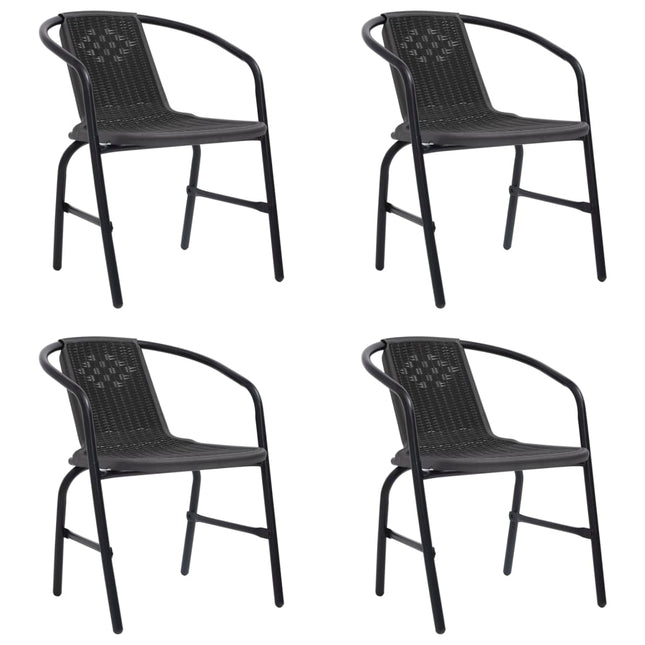 Sedie da Giardino 4 pz in Rattan in Plastica e Acciaio 110 kg