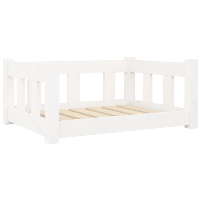 Cuccia per Cani Bianca 65,5x50,5x28 cm Legno Massello di Pino
