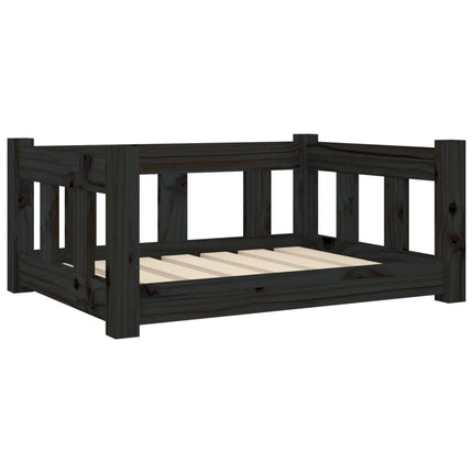 Cuccia per Cani Nera 65,5x50,5x28 cm in Legno Massello di Pino