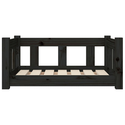 Cuccia per Cani Nera 65,5x50,5x28 cm in Legno Massello di Pino