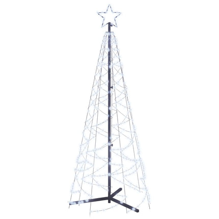 Albero di Natale a Cono Bianco Freddo 200 LED 70x180 cm