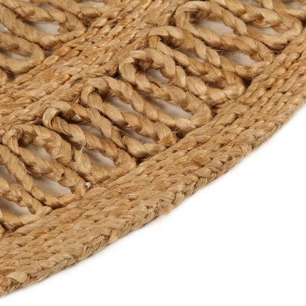 Tappeto Lavorato a Mano in Juta Intrecciata 90 cm Rotondo
