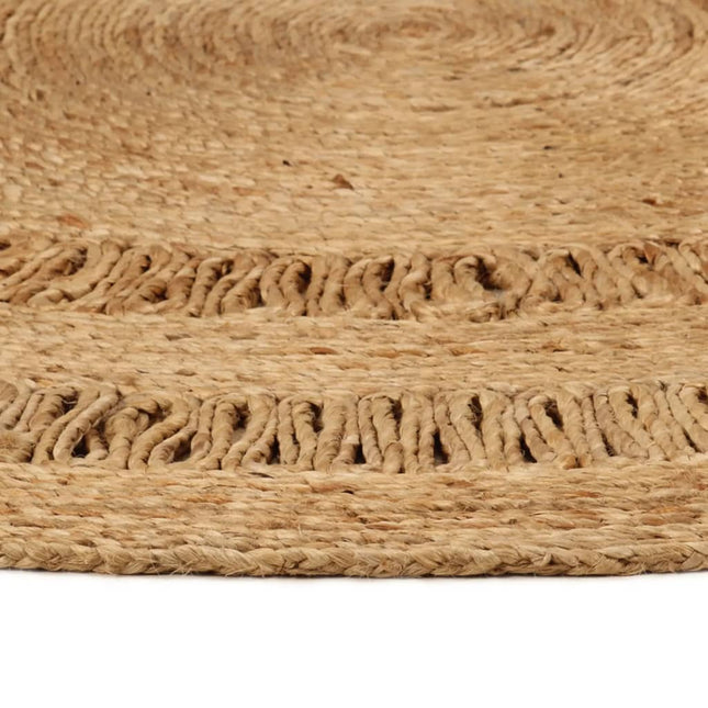 Tappeto Lavorato a Mano in Juta Intrecciata 120 cm Rotondo