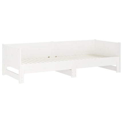 Dormeuse Estraibile Bianca Legno Massello di Pino 2x(80x200) cm