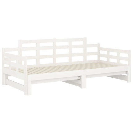 Dormeuse Estraibile Bianca Legno Massello di Pino 2x(90x200) cm