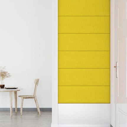 Pannelli Murali 12 pz Giallo chiaro 90x30 cm in Tessuto 3,24 mÂ²