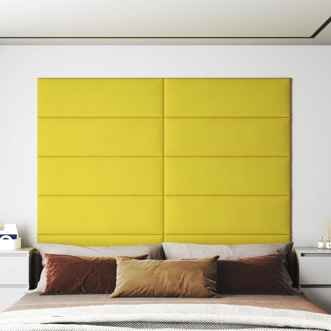 Pannelli Murali 12 pz Giallo chiaro 90x30 cm in Tessuto 3,24 mÂ²