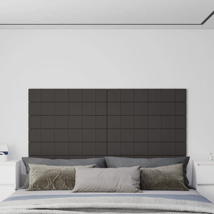 Pannelli Murali 12 pz Grigio Scuro 90x15 cm Tessuto 1,62 m²