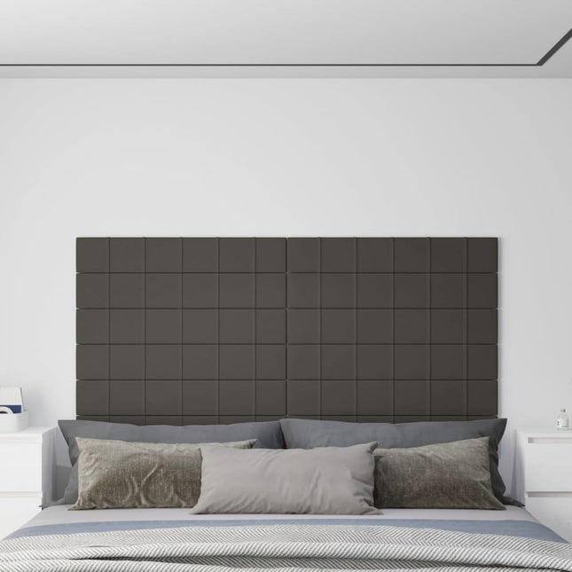Pannelli Murali 12 pz Grigio Scuro 90x15 cm Velluto 1,62 mÂ²