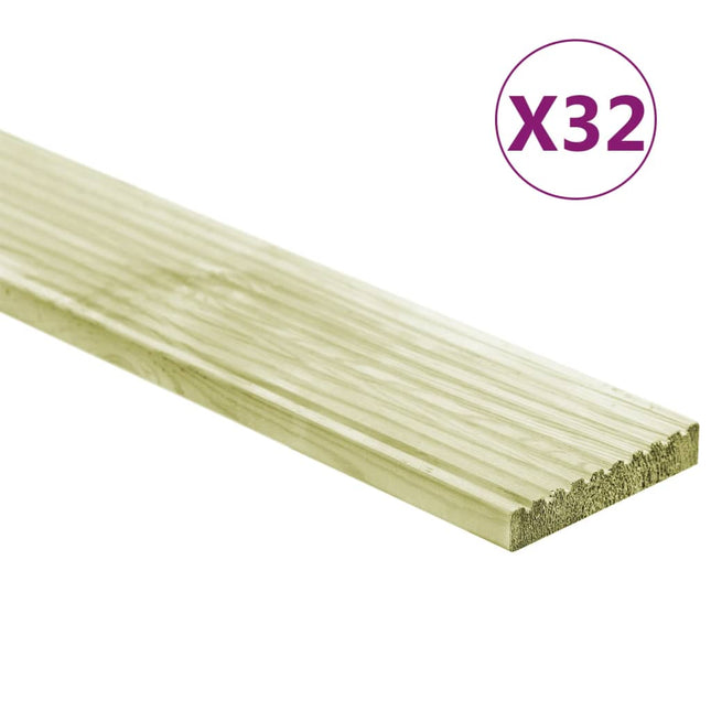 Tavole Pavimento 32pz 4,64 mÂ² 1m Legno Massello Pino Impregnato