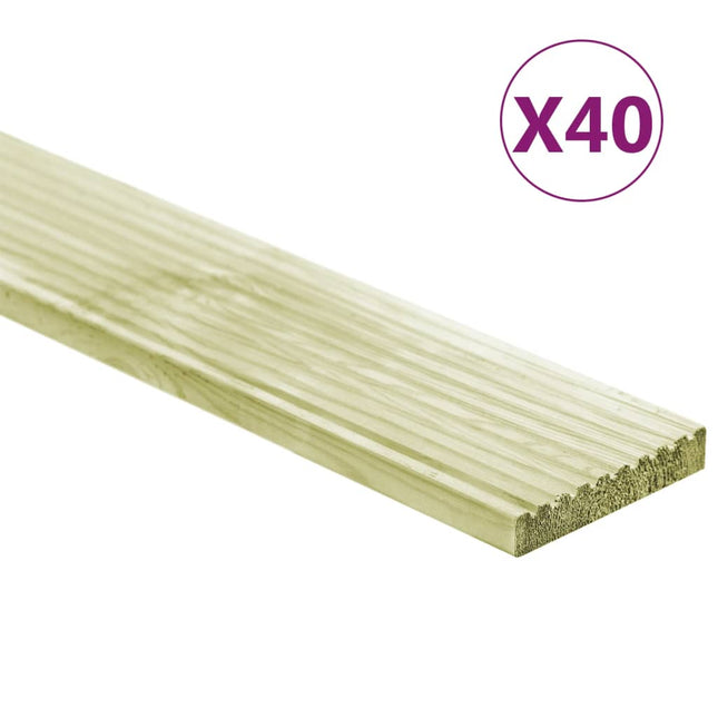 Tavole Pavimento 40 pz 5,8 mÂ² 1m Legno Massello Pino Impregnato