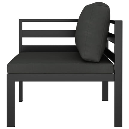 Set Divani da Giardino 3 pz con Cuscini in Alluminio Antracite