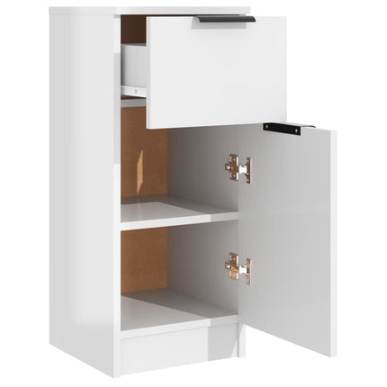 Credenza Bianca Lucida 30x30x70 cm in Legno Multistrato