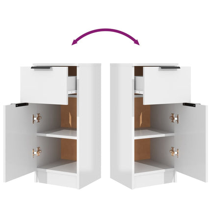 Credenza Bianca Lucida 30x30x70 cm in Legno Multistrato