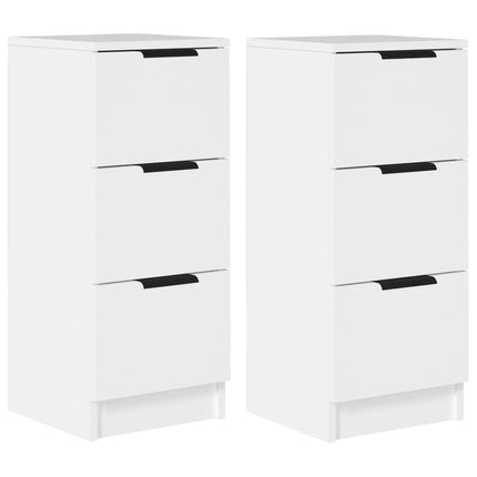 Credenze 2 pz Bianche 30x30x70 cm in Legno Multistrato