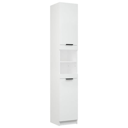 Armadietto da Bagno Bianco 32x34x188,5 cm in Legno Multistrato