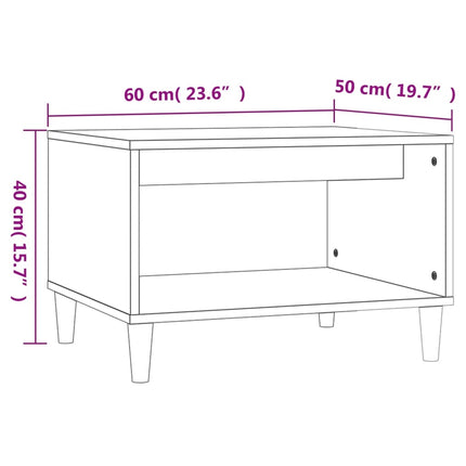 Tavolino da Salotto Bianco Lucido 60x50x40 cm Legno Multistrato