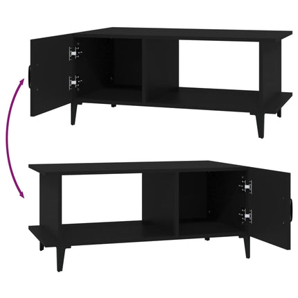 Tavolino da Salotto Nero 90x50x40 cm in Legno Multistrato