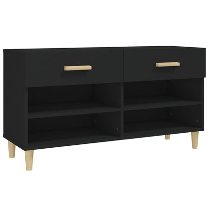 Scarpiera Nera 102x35x55 cm in Legno Multistrato
