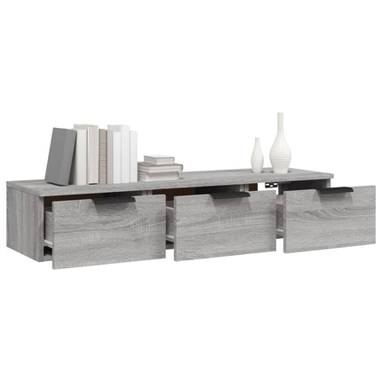Armadietto a Muro Grigio Sonoma 102x30x20 cm Legno Multistrato