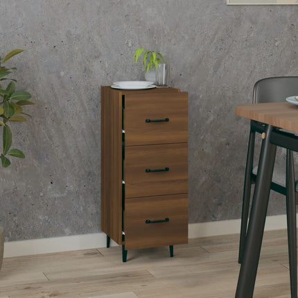 Credenza Rovere Marrone 34,5x34x90 cm in Legno Multistrato