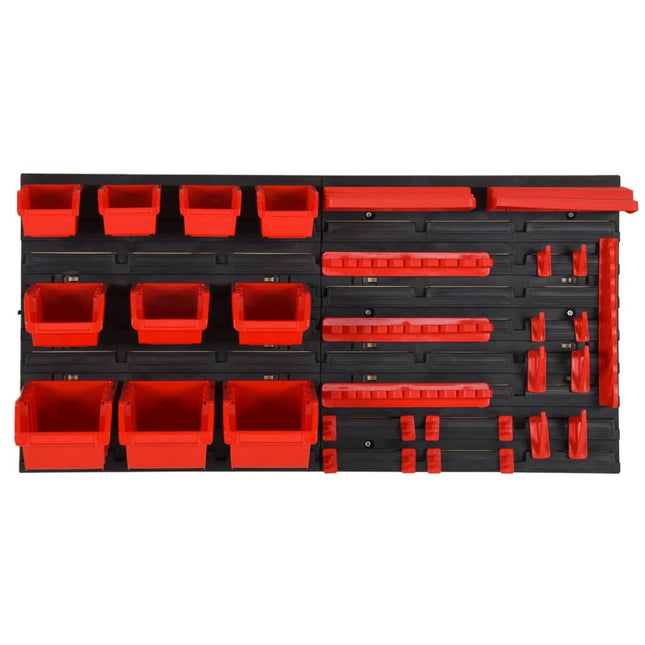 Set da Officina 35 pz Rosso e Nero 77x39 cm in Polipropilene