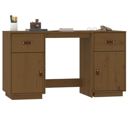 Scrivania con Armadietti ambra 135x50x75cm Legno Massello Pino