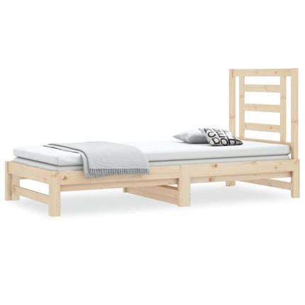 Dormeuse Estraibile 2x(90x190) cm Legno Massello di Pino