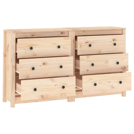 Credenza 140x35x80 cm in Legno Massello di Pino
