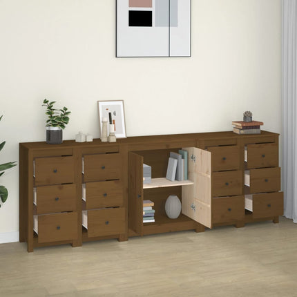 Credenza ambra 230x35x80 cm in Legno Massello di Pino