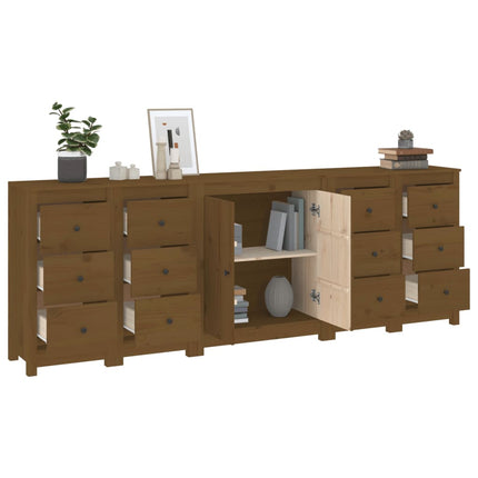 Credenza ambra 230x35x80 cm in Legno Massello di Pino