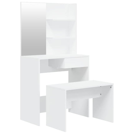 Set Tavolo da Toeletta Bianco 74,5x40x141 cm