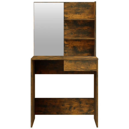 Set Tavolo da Toeletta Rovere Fumo 74,5x40x141 cm