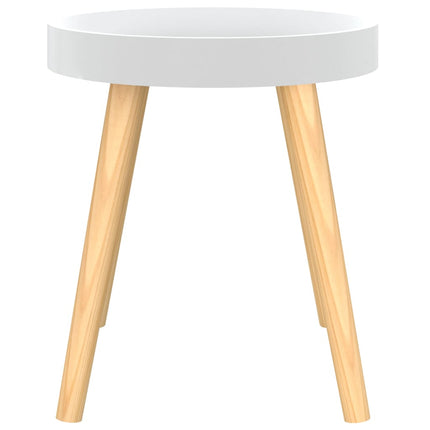 Tavolino Bianco 38x38x40cm Legno Multistrato e Massello di Pino
