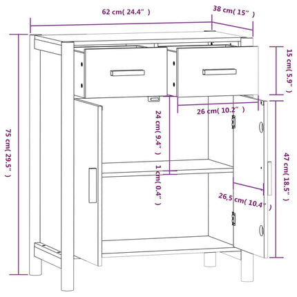 Credenza 62x38x75 cm in Legno Multistrato