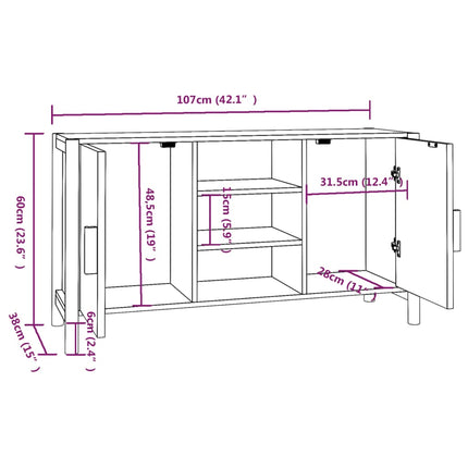 Credenza 107x38x60 cm in Legno Multistrato